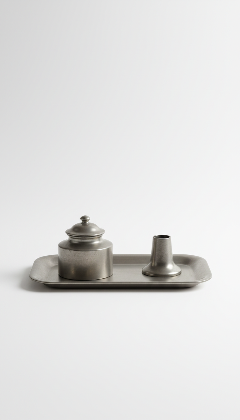 Antique Pewter Desk Tray Set